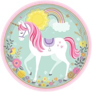 Magical Unicorn 9in Paper Plates Pk 8 NPC