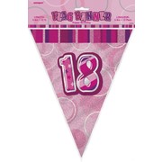Glitz Pink 18th Flag Banner (3.6m) Pk 1