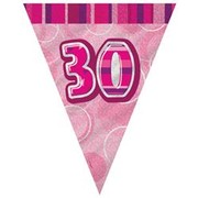 Glitz Pink 30 Flag Banner (3.6m) Pk 1
