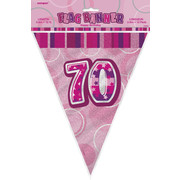 Glitz Pink 70 Flag Banner (3.6m) Pk 1 