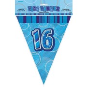 Glitz Blue 16th Flag Banner (3.6m) Pk 1