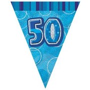Glitz Blue 50 Flag Banner (3.6m) Pk 1 