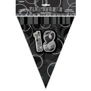 Glitz Black 18 Flag Banner (3.6m) Pk 1
