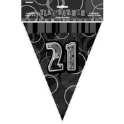 Glitz Black 21 Flag Banner (3.6m) Pk 1