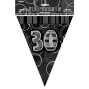 Glitz Black 30 Flag Banner (3.6m) Pk 1 