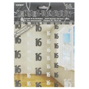 Black and Silver Glitz Hanging Party Decoration - 16 Pk6