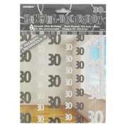 Black and Silver Glitz Hanging Party Decoration - 30 Pk6