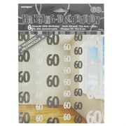 Black and Silver Glitz Hanging Party Decoration - 60 Pk6