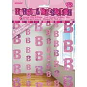 Pink 13 Hanging String Decoration Pk 6