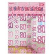 Pink Glitz Hanging Party Decoration - 80 Pk6