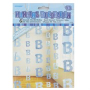 Blue Glitz Hanging Party Decoration - 13 Pk6