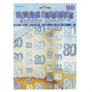 Blue Glitz Hanging Party Decoration - 80 Pk6