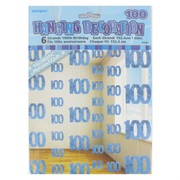 Blue Glitz Hanging Party Decoration - 100 Pk6