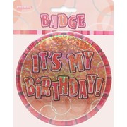 It's My Birthday Pink Badge Pk 1