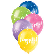 Mixed Pearl Congrats AOP 30cm Latex Balloons (Pk 5)