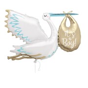 Jumbo Stork It's A Boy Supershape Foil Balloon 62in-1.57m