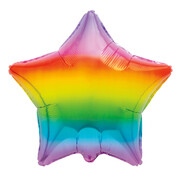 Rainbow Gradient Star Foil Balloon (18in, 45cm) Pk 1