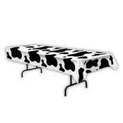 Cow Print Plastic Tablecover (137cm x 274cm) Pk 1