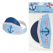 1st Birthday Nautical Party Hats Pk 6