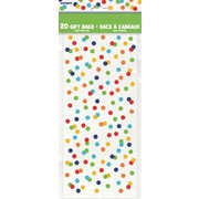 Rainbow Dots Cello Gift Bags (29cm x 13cm) Pk 20