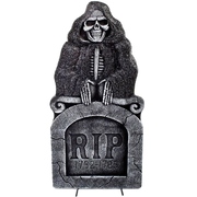 Halloween Tombstone with Light Up Skull Decoration 91cm