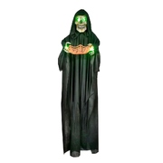 Life-Size Animated Reaper Skeleton with Lolly Bowl Halloween Decoration