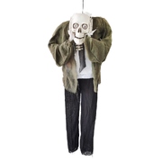 Animated Hanging Skeleton Skull in Hands Decoration Halloween