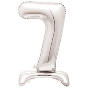 Silver Number 7 Standing Foil Balloon 76cm (Air Fill Only)