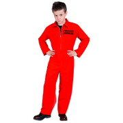 Child Red Prisoner Inmate Jumpsuit Costume 14-16 Years - County Jail - Teen