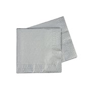 Metallic Silver 2 Ply Cocktail Napkins Pk 40