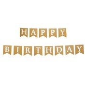 Kraft Brown Happy Birthday Bunting Flag Banner 2.5m