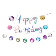 Happy Birthday Multicolour Disco Ball Bunting Banner 5m