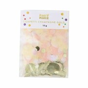 Metallic Champagne Gold, White & Pastel Peach Confetti Table Scatters 15g | Mixed Size Confetti for Tables & Balloons