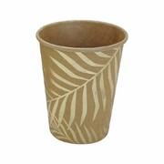 Kraft Brown Gold Foil Palm Leaf Paper Cups Pk 8 266ml
