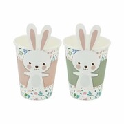 Easter Paper Cups with Bunny Wraps Pk 8 266ml