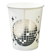 Silver Disco Ball Paper Cups Pk 8 266ml