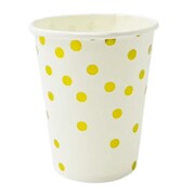 Gold Dot Paper Party Cups 200ml Pack of 12 | Disposable Party Cups