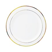 Reusable Gold Double Trim Plates 26cm Pack of 6 | Premium Party Dinner Plates