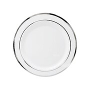Reusable Silver Double Trim Plates 26cm Pack of 6 | Premium Party Dinner Plates