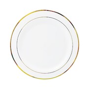 Reusable Gold Double Trim Plates 19cm Pack of 6 | Premium Party Side Plates