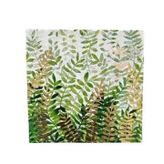 Green & Gold Foil Leaves Paper Lunch Napkins 33cm Pk 16