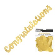 Metallic Gold Congratulations Banner (1m) Pk 1