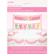 Baby Shower Pink Cake Topper Banner (16.5cm) Pk 1