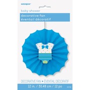 Baby Shower Boy Blue Decorative Fan (30cm) Pk 1
