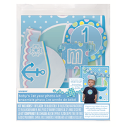 Baby's First Year Blue Photo Prop Decoration Kit Pk 10