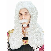 Men's Colonial Judge Royal King Wig with Moustache & Goatee | Historical Costume Wig