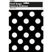 Black & White Polka Dot Loot Bags Pk 8
