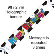 Soccer Football Happy Birthday Foil Banner