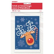 Christmas Reindeer Treat Party Bags (15cm x 10cm) Pk 50