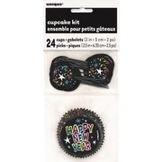 Happy New Year Cupcake Kit With Pick Toppers Pk 24